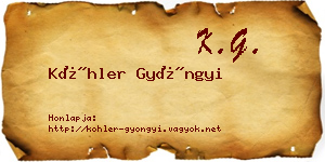Köhler Gyöngyi névjegykártya