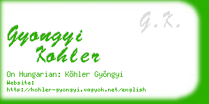 gyongyi kohler business card