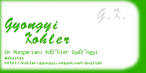gyongyi kohler business card